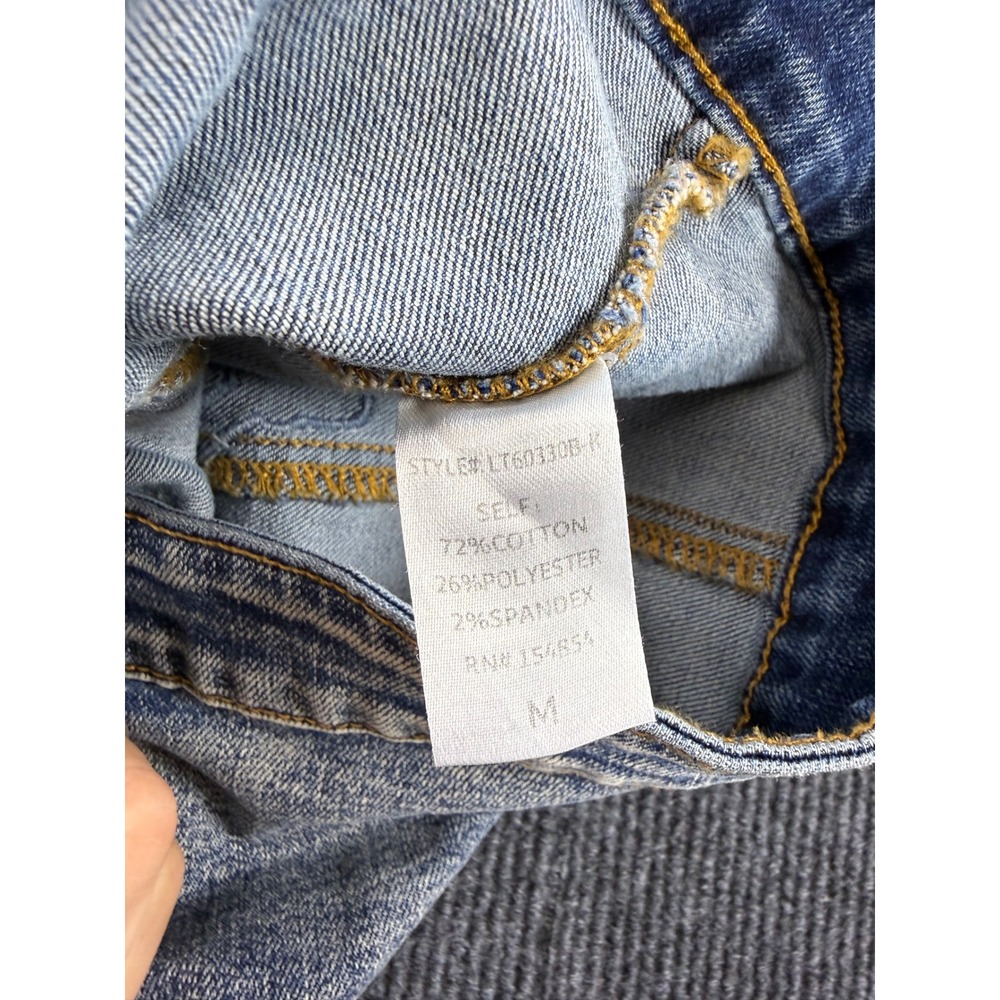 Edge by KS Womens Distressed Cross Patch Denim Jacket Blue LT60330B-K Medium - Picture 5 of 6